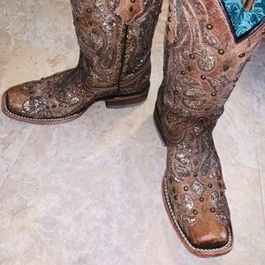 Corral Glitter Inlay boots, brown gold